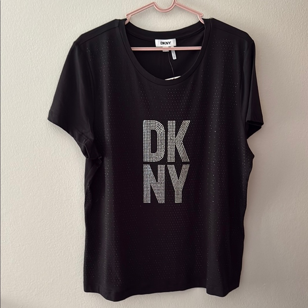 DKNY Black Boxy Short Sleeve T-Shirt